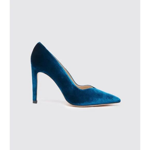 NEW Sandro Daphnée Velvet Courts in Turquoise size 36 - Picture 2 of 8